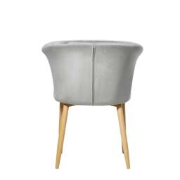 Rackhams Set of 2 Elsa Velvet Dining Chairs - Curved Back Design with Wooden Legs & Comfortable Padded Seating, Modern Accent Chairs - Velvet - Dining Chairs - Modern - thumbnail 5