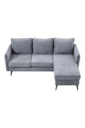 Rackhams 3-Seater Upholstered Corner Sectional Sofa - Grey - thumbnail 4
