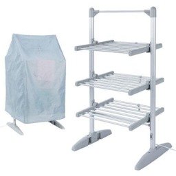 Rackhams EcoDry Electric Heated Clothes Airer with Cover 248W Foldable - thumbnail 1