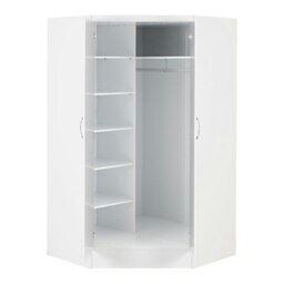 Rackhams Nevada 2 Door Corner Wardrobe - White Gloss - thumbnail 2