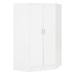 Rackhams Nevada 2 Door Corner Wardrobe - White Gloss - thumbnail 1