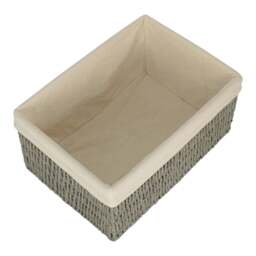 Rackhams White Cotton Paper Rope Storage Basket with White Cotton Lining - Medium - thumbnail 6