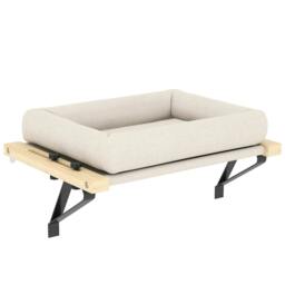 Rackhams Cat Radiator Bed, Adjustable Hanging Cat Hammock with Removable and Washable Cushion for Indoor Cats, Cream White - Cream