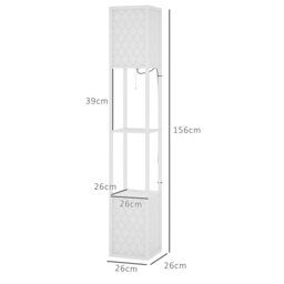 Rackhams 2-Light Modern Floor Lamp with Shelves for Living Room, White - thumbnail 4