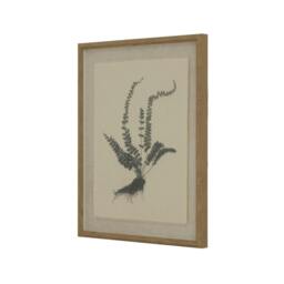 Rackhams Flora & Fauna Collection Spleenwort Beaded Linen Framed Wall Art - Black/White - Black/White - 50cm x 2cm x 40cm - thumbnail 1