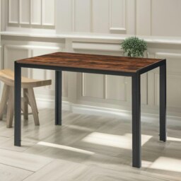 Rackhams Industrial Compact Dining Table Set With 1 Bench And 2 Chairs Rustic Brown - thumbnail 3