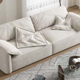 Rackhams Calista Two Seater Sofa, Suede - Grey - Two Seater 260CM - thumbnail 3