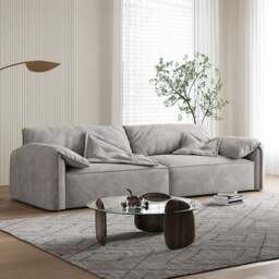Rackhams Calista Two Seater Sofa, Suede - Grey - Two Seater 260CM - thumbnail 6