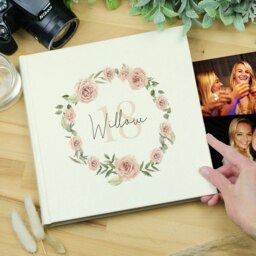 Rackhams Personalised Floral Wreath Square Photo Album - thumbnail 4