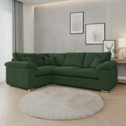 Rackhams Delta Full Jumbo Cord 4 Seater Corner Sofa - Silver - Left Hand Facing - thumbnail 3