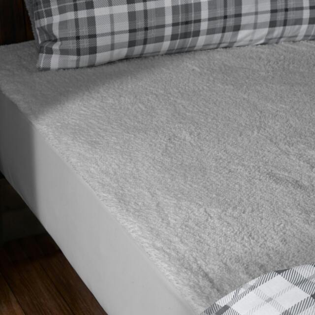 Rackhams Thermal Sherpa Underblanket Fitted Sheet Grey - Single - Grey - image 1