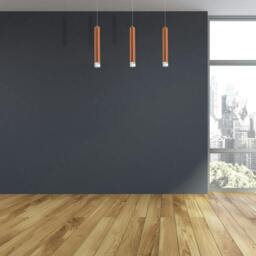 Rackhams Copper LED Triple Pendant Lamp Rose Gold Industrial Chic - thumbnail 4