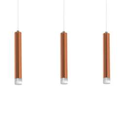 Rackhams Copper LED Triple Pendant Lamp Rose Gold Industrial Chic - thumbnail 2