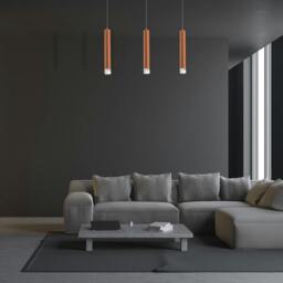 Rackhams Copper LED Triple Pendant Lamp Rose Gold Industrial Chic
