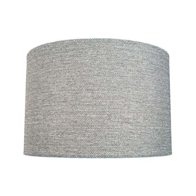 Rackhams Modern and Sleek 25cm Width Light Grey Linen Fabric Drum Lamp Shade 60w Maximum - image 1