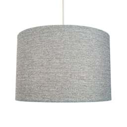Rackhams Modern and Sleek 25cm Width Light Grey Linen Fabric Drum Lamp Shade 60w Maximum - thumbnail 2