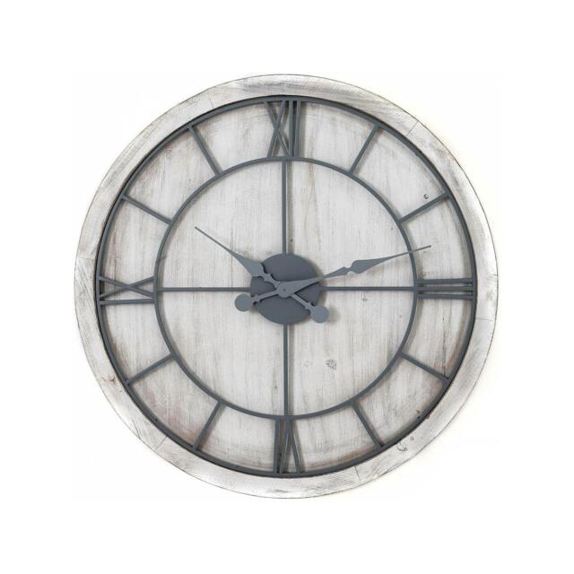 Rackhams Williston Wall Clock - White/Silver - 60cm x 5cm x 60cm - White/Silver - 100% Mixed - image 1