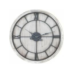 Rackhams Williston Wall Clock - White/Silver - 60cm x 5cm x 60cm - White/Silver - 100% Mixed