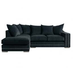 Rackhams Kensington Deluxe Chenille Corner Sofa - Charcoal Grey - Left Hand Facing - thumbnail 5
