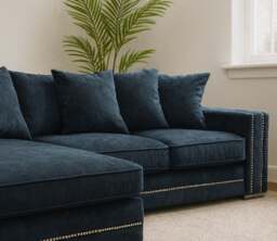 Rackhams Kensington Deluxe Chenille Corner Sofa - Charcoal Grey - Left Hand Facing - thumbnail 4