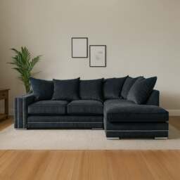 Rackhams Kensington Deluxe Chenille Corner Sofa - Charcoal Grey - Left Hand Facing - thumbnail 2