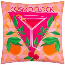 Rackhams Cosmo O' Clock Abstract Outdoor Cushion Cover - Pink - 43cm x 43cm - Pink - 100% Polyester - thumbnail 1