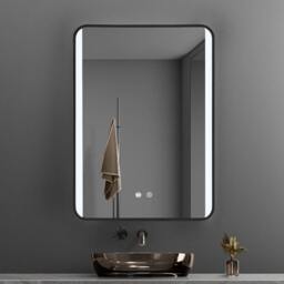 Rackhams Framed Retangular LED Light Bathroom Vanity Mirror - thumbnail 2