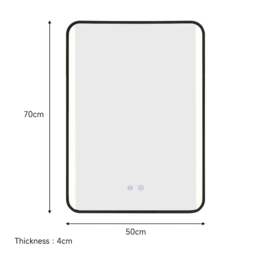 Rackhams Framed Retangular LED Light Bathroom Vanity Mirror - thumbnail 6