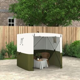 Rackhams 2 x 2m Pop Up Gazebo with Sides Easy up Party Tent with Carry Bag Black - Green and White - Oxford fabric, Fibreglass - 180L x 180W x 200Hcm - thumbnail 1