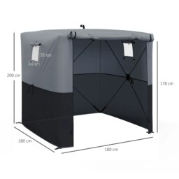 Rackhams 2 x 2m Pop Up Gazebo with Sides Easy up Party Tent with Carry Bag Black - Green and White - Oxford fabric, Fibreglass - 180L x 180W x 200Hcm - thumbnail 6