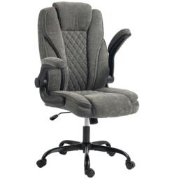 Rackhams Office Chair, Computer Desk Chair with Flip-up Armrest, Dark Grey - thumbnail 2