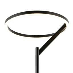 Rackhams Designer Floor Lamp in Matte Black with Large LED Halo Light Ring - thumbnail 3