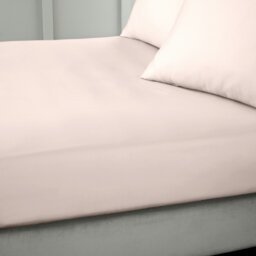 Rackhams 400 Thread Count Cotton Sateen Fitted Sheet - Pink - Super King - thumbnail 1