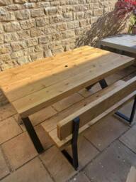 Rackhams Chunky Outdoor Bench with Back - 130 - thumbnail 3
