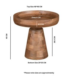Rackhams Valor Mango Wood Bedside Table - Wood - 1 - 48X48X45cm (LXDXH) - thumbnail 5