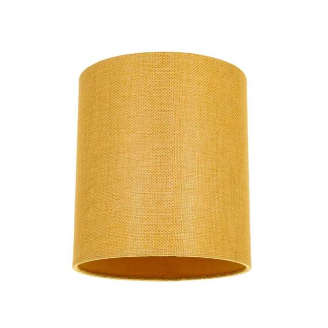 "Rackhams Contemporary and Sleek Ochre Linen Fabric 6"" Cylindrical Lamp Shade 60w Maximum" - image 1