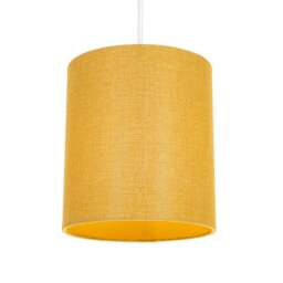 "Rackhams Contemporary and Sleek Ochre Linen Fabric 6"" Cylindrical Lamp Shade 60w Maximum" - thumbnail 2