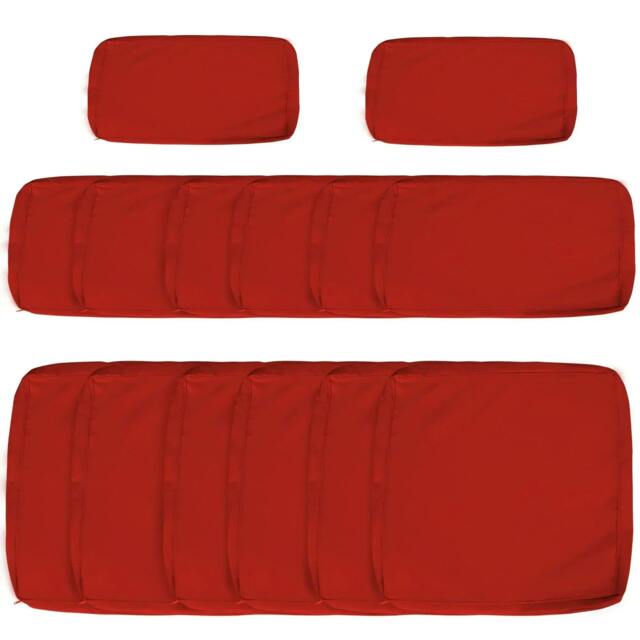 Rackhams Set of 14 Outdoor Cushion Covers - Red