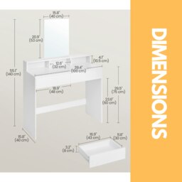 Rackhams 2 Drawer Dressing Table With Mirror White - thumbnail 3