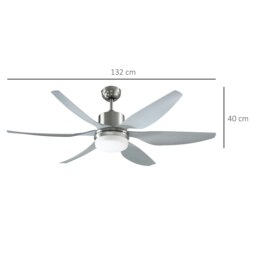 Rackhams Reversible Ceiling Fan w/ Light, 6 Blades Indoor LED Lighting Fan, Silver - thumbnail 3
