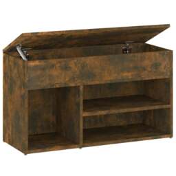 Rackhams Shoe Bench Smoked Oak 80x30x45 cm Engineered Wood - thumbnail 2