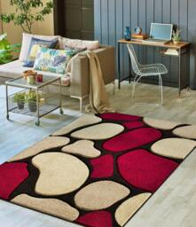 Rackhams Stone Carved Rug - Brown Red - Brown Red - 160cm x 230cm (5.2ft x 7.5ft) - thumbnail 2