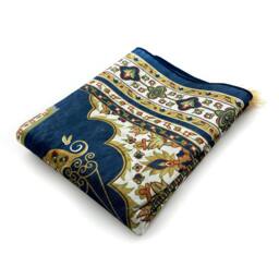 Rackhams Velvet Prayer Mat - Blue and Green - Blue - thumbnail 6