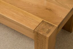 Rackhams Kuba Chunky Oak Coffee Table for Living Room - 90cm - Brown - thumbnail 5