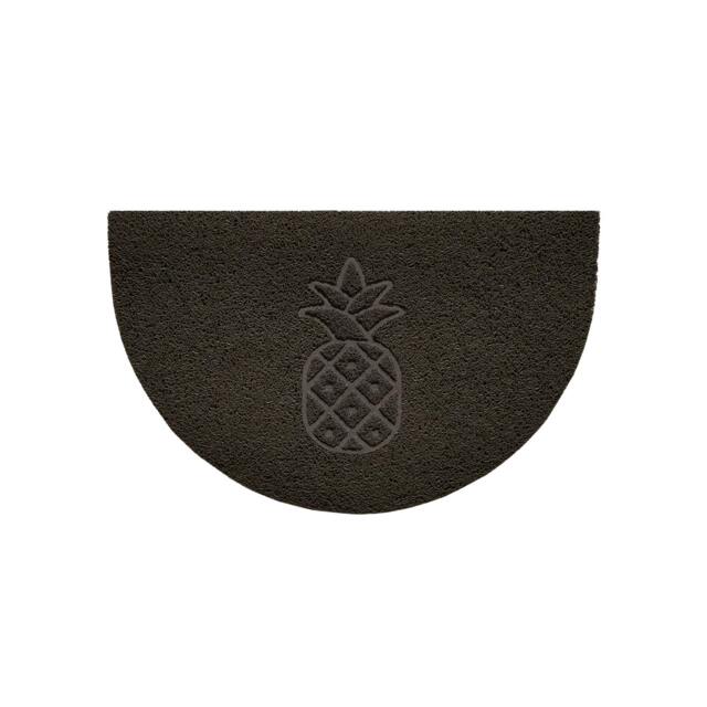 Rackhams Pineapple Embossed Halfmoon Indoor/Sheltered Outdoor Spaghetti Doormat - Brown - image 1