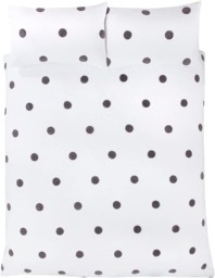 Rackhams Luxury Hotel Quality Tufted Circles Duvet Cover with Pillowcases - White - King (220cm x 230cm) - thumbnail 2