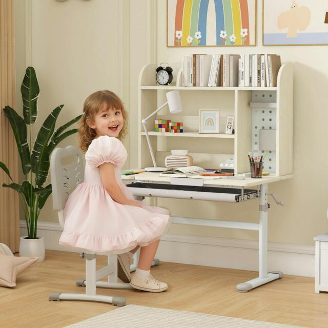 Rackhams Kids Desk, Study Desk for Kids Height Adjustable with Tilt-Desktop - image 1