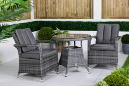 Rackhams Arizona Rattan Garden Bistro Set Patio Table and Chairs - 1 - Grey - thumbnail 6