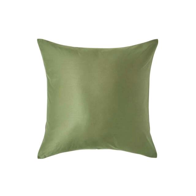 Rackhams Organic 400 TC Egyptian Cotton Sateen Pillowcase, European Size - Moss Green - 40 x 40 cm - image 1