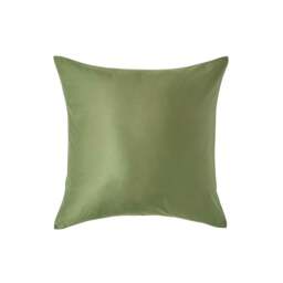 Rackhams Organic 400 TC Egyptian Cotton Sateen Pillowcase, European Size - Moss Green - 40 x 40 cm - thumbnail 1
